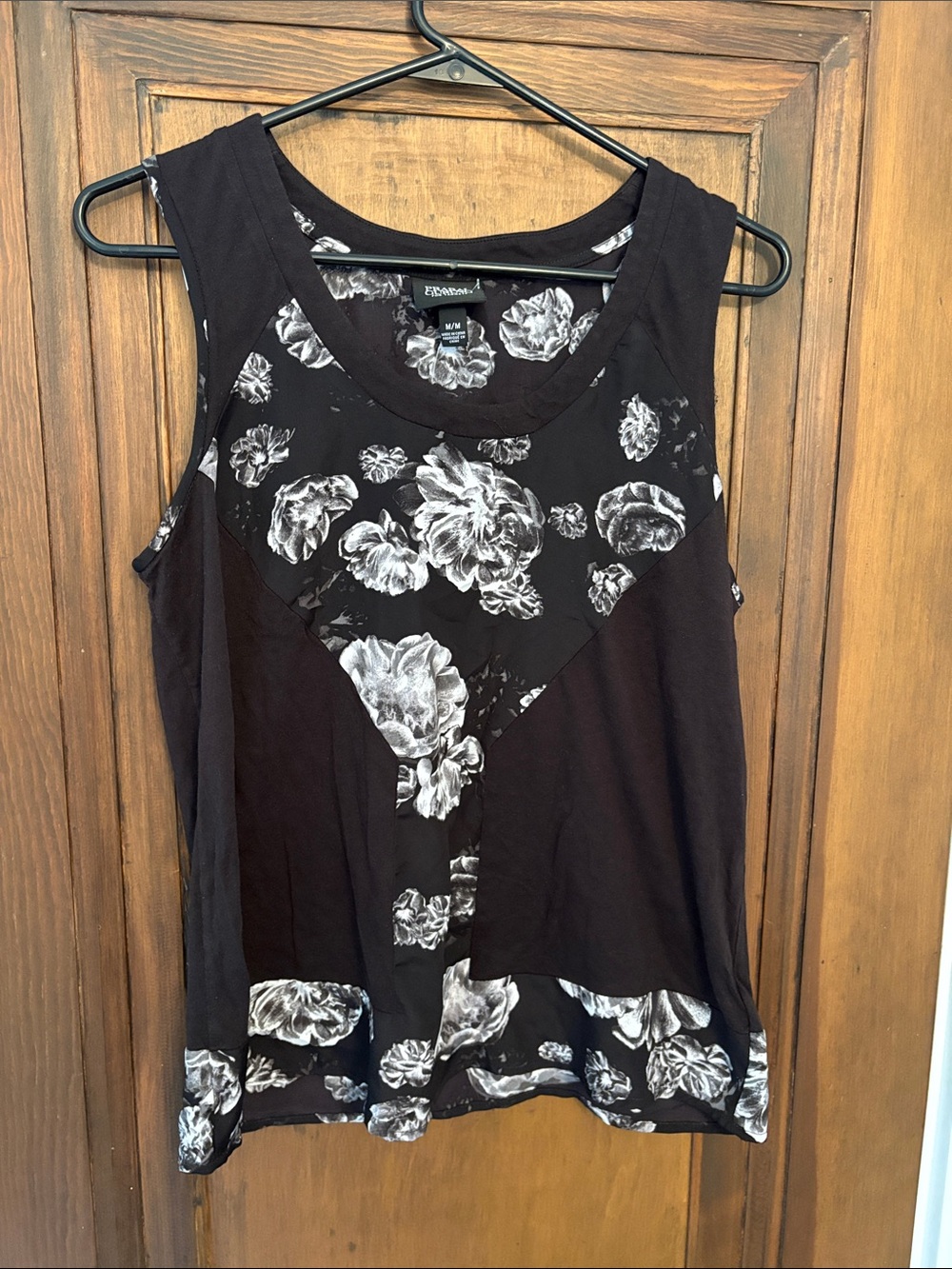 Prabal garung for target Black Tank with White Floral Insets